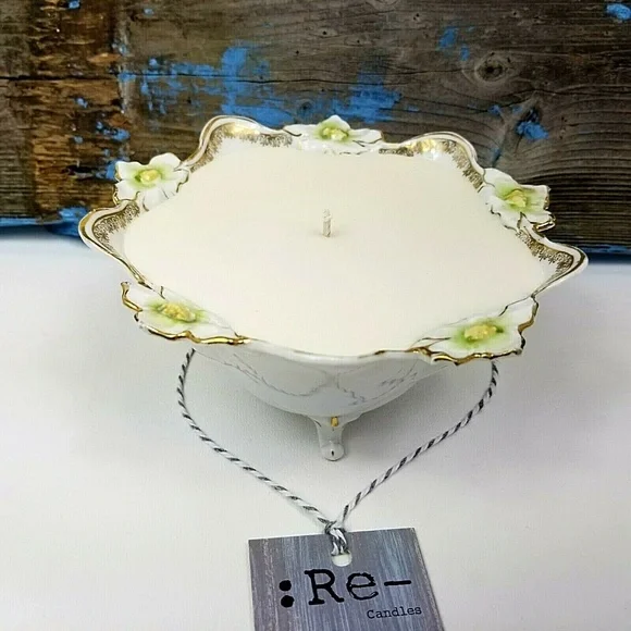 Antique RS Prussia Germany Footed Bowl Candle - Picture 1 of 8